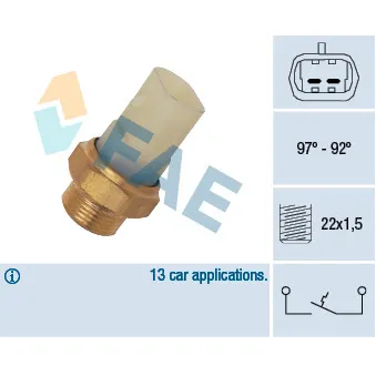Interrupteur de température, ventilateur de radiateur FAE OEM 550103