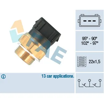 FAE 37823 - Interrupteur de température, ventilateur de radiateur