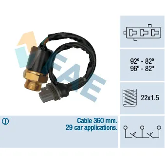 FAE 37870 - Interrupteur de température, ventilateur de radiateur