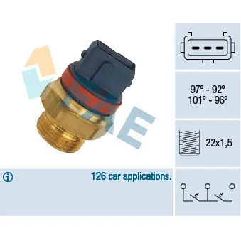 Interrupteur de température, ventilateur de radiateur FAE OEM 126425