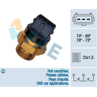 FAE 37935 - Interrupteur de température, ventilateur de radiateur