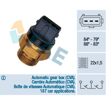 FAE 37940 - Interrupteur de température, ventilateur de radiateur