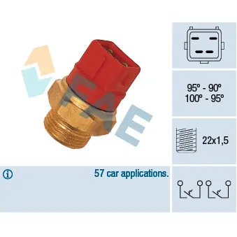 Interrupteur de température, ventilateur de radiateur FAE 37960