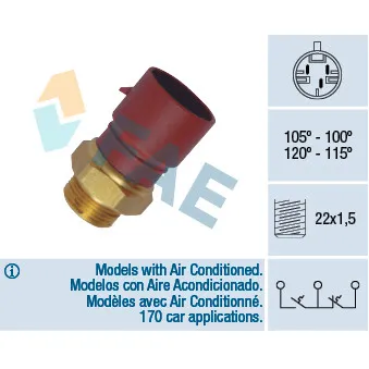 Interrupteur de température, ventilateur de radiateur FAE OEM BTS921.105