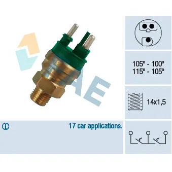 FAE 38130 - Interrupteur de température, ventilateur de radiateur