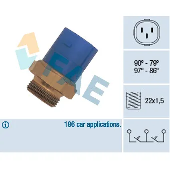 Interrupteur de température, ventilateur de radiateur FAE OEM 1h0959481c