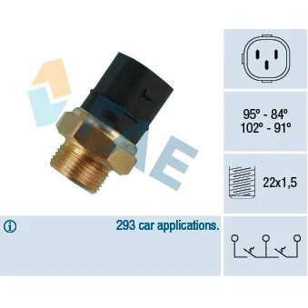 FAE 38180 - Interrupteur de température, ventilateur de radiateur