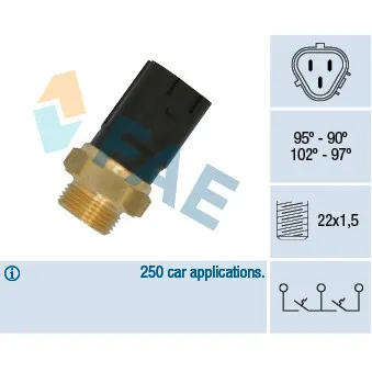 Interrupteur de température, ventilateur de radiateur FAE OEM 6ZT 007 800-111