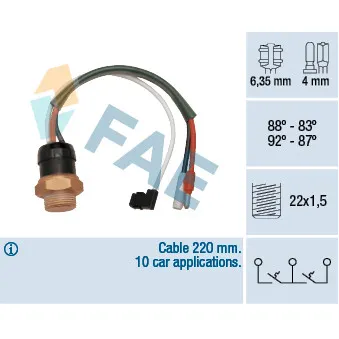 Interrupteur de température, ventilateur de radiateur FAE 38190