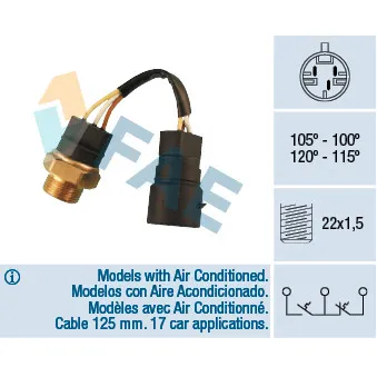 FAE 38220 - Interrupteur de température, ventilateur de radiateur