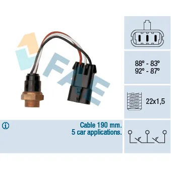 Interrupteur de température, ventilateur de radiateur FAE 37220