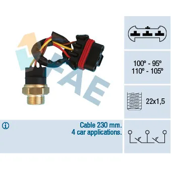 FAE 38300 - Interrupteur de température, ventilateur de radiateur