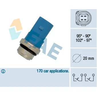Interrupteur de température, ventilateur de radiateur FAE OEM 1.850.692