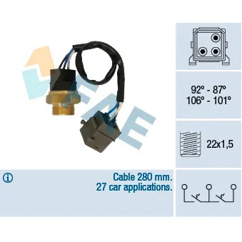FAE 38400 - Interrupteur de température, ventilateur de radiateur