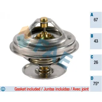Thermostat d'eau FAE 5300275 pour IVECO EUROTRAKKER MP 190 E 42 H - 420cv