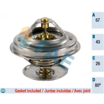 Thermostat d'eau FAE 5300280 pour IVECO EUROTRAKKER MP 260 E 37 H - 370cv