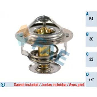 Thermostat d'eau FAE 5302378 pour VOLVO F10 F 10/280 - 280cv