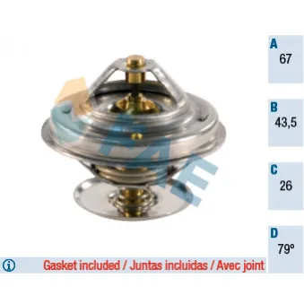 Thermostat d'eau FAE 5305479 pour IVECO EUROTECH MT 190 E 24 - 239cv