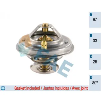 Thermostat d'eau FAE 5307280 pour VOLKSWAGEN GOLF 2.3 V5 4motion - 170cv