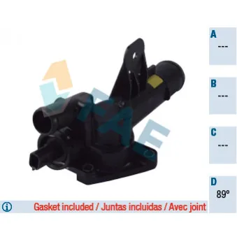 Thermostat d'eau FAE 5312089 pour RENAULT CLIO 1.5 dCi - 86cv