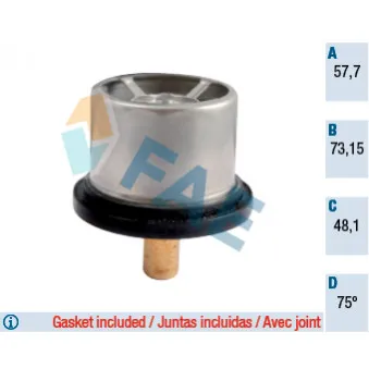 Thermostat d'eau FAE 5320275 pour DAF 95 FAR 95,350, FAS 95,350 - 352cv