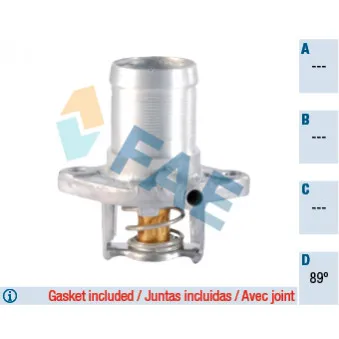 Thermostat d'eau FAE 5321089 pour RENAULT KANGOO 1.2 - 58cv