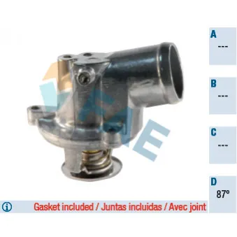 Thermostat d'eau FAE 5345187 pour MERCEDES-BENZ CLASSE E E 220 - 150cv