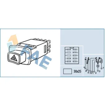 Interrupteur de signal de détresse FAE 61560 pour SCANIA 3 - series 143 H/500 - 500cv