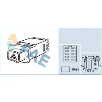 Interrupteur de signal de détresse FAE 61560 pour SCANIA 3 - series 113 M/380 - 381cv