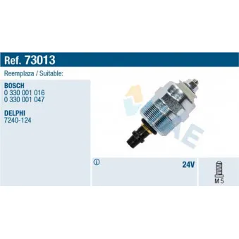 Dispositif d'arrêt, système d'injection FAE 73013 pour RENAULT TRUCKS MIDLINER S 120,09/A - 120cv