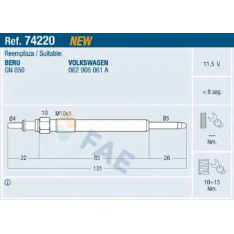 Bougie de préchauffage METZGER H1 201