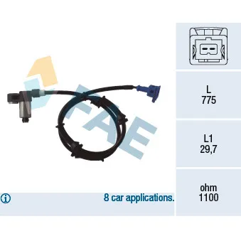 FAE 78054 - Capteur, vitesse de roue