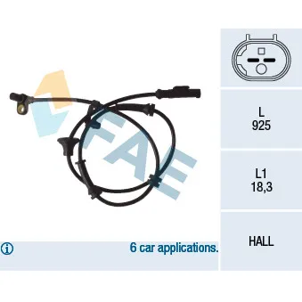 FAE 78081 - Capteur, vitesse de roue