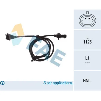 Capteur, vitesse de roue avant gauche FAE OEM 56041317AC