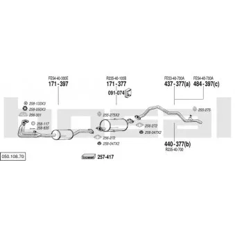 BOSAL 050.108.70 - Echappement