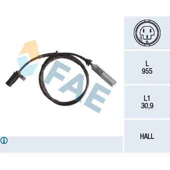 Capteur, vitesse de roue FAE OEM 131520