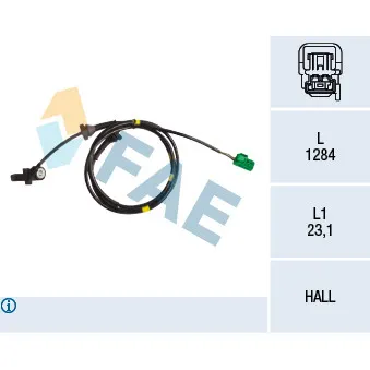 Capteur, vitesse de roue FAE OEM 3524257