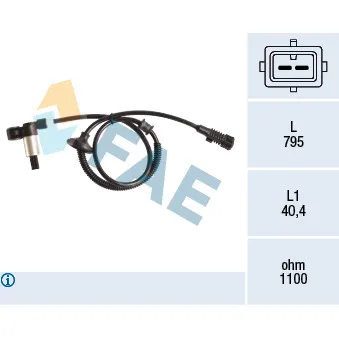 Capteur, vitesse de roue FAE OEM 454554