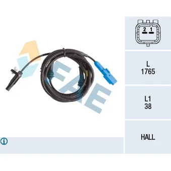 Capteur, vitesse de roue FAE 78234