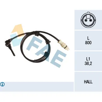 FAE 78242 - Capteur, vitesse de roue