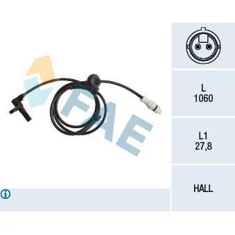 FAE 78254 - Capteur, vitesse de roue