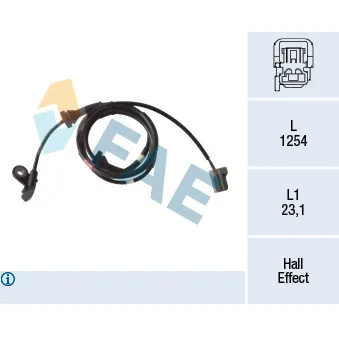Capteur, vitesse de roue FAE OEM 30773744