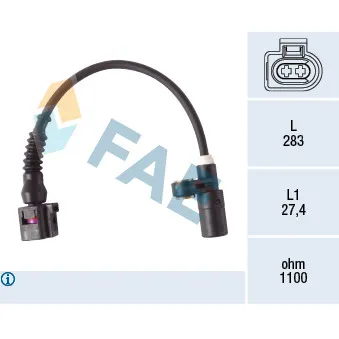 Capteur, vitesse de roue FAE 78279