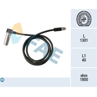 Capteur, vitesse de roue FAE 78363