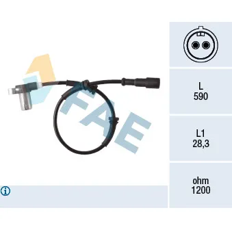 Capteur, vitesse de roue FAE OEM 7700830227