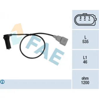 Capteur d'angle, vilebrequin FAE 79067 pour VOLKSWAGEN POLO 1.9 SDI - 68cv