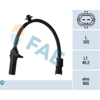 Capteur d'angle, vilebrequin FAE OEM 391802b000