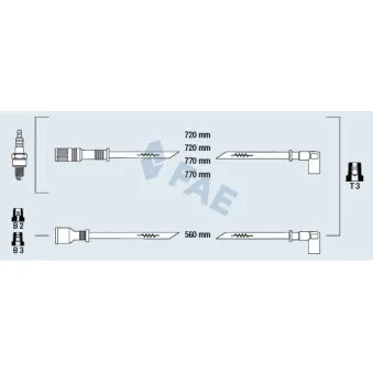 FAE 83020 - Kit de câbles d'allumage