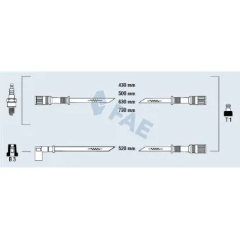 FAE 83890 - Kit de câbles d'allumage