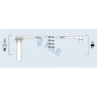 FAE 83981 - Kit de câbles d'allumage